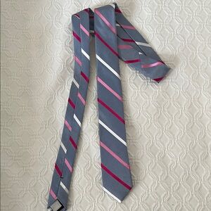 Kids Silk Striped Blue and Pink Tie